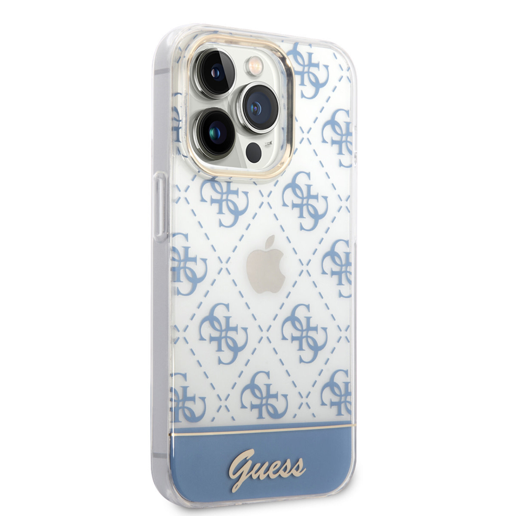 Guess Guess iPhone 14 Pro Blauwe TPU Back Cover - Beschermende Telefoonhoesje voor Apple iPhone 14 Pro