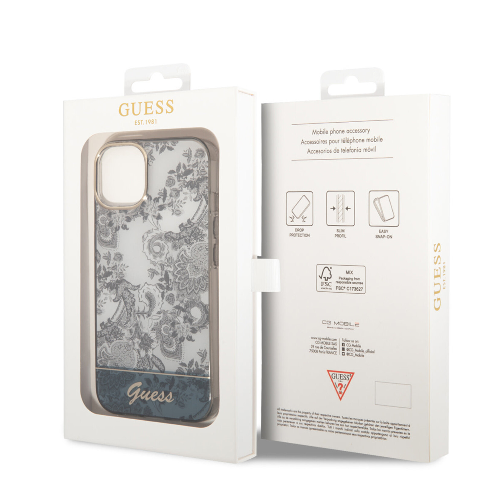 Guess Guess Grijs TPU Back Cover Telefoonhoesje voor Apple iPhone 14 – Bescherm je Telefoon & Geniet van Stijlvol Design