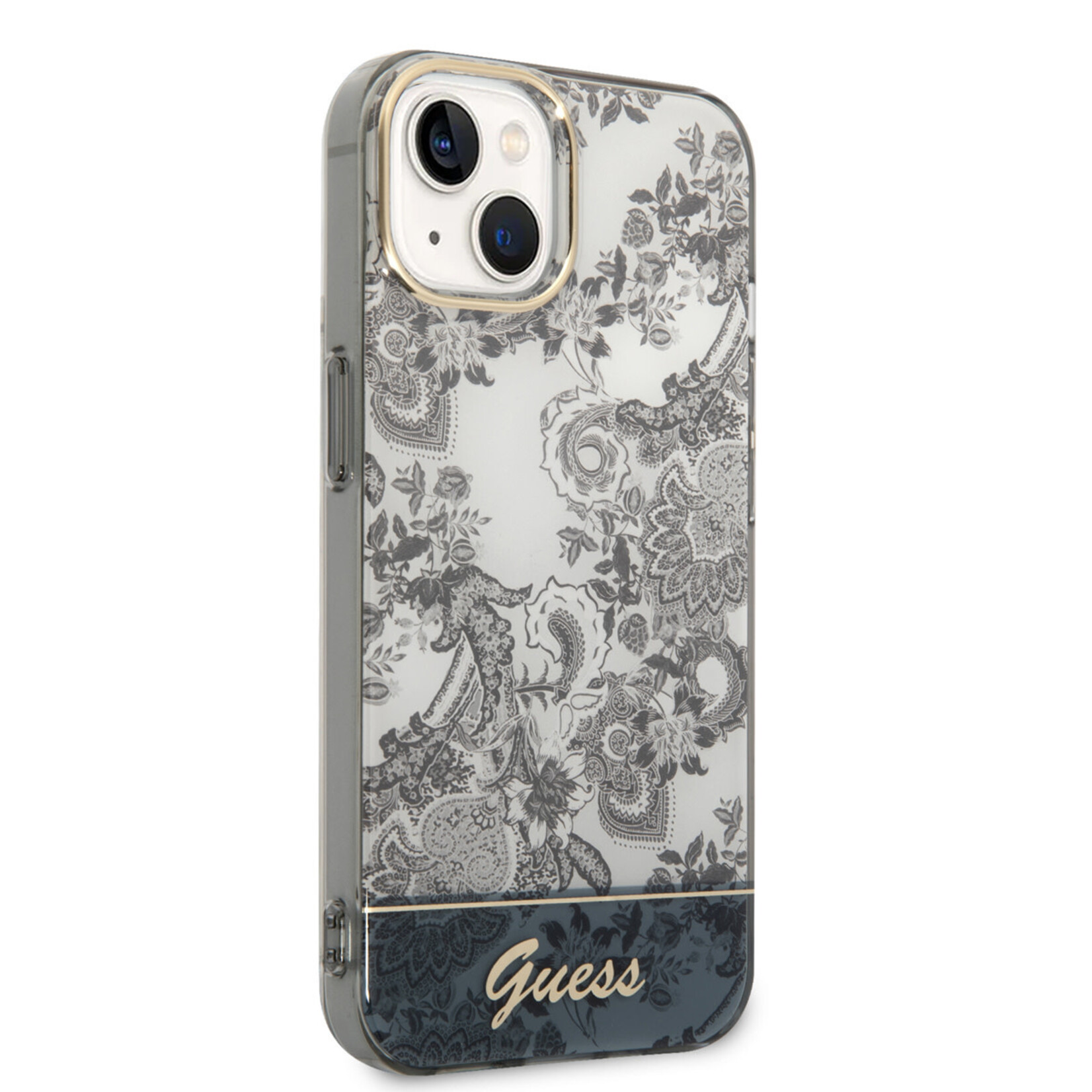 Guess Guess hoesje voor iPhone 14 Plus - Backcover - Porselein Collectie - Grijs