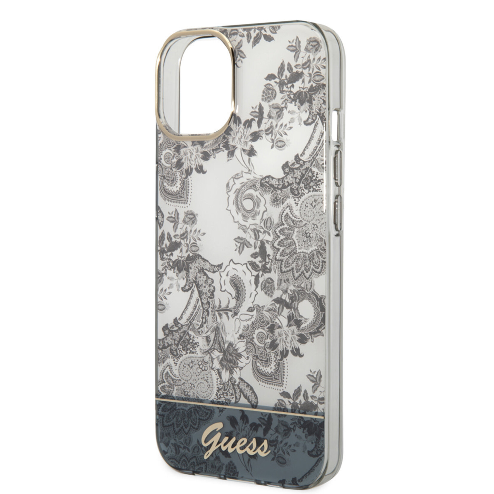 Guess Guess hoesje voor iPhone 14 Plus - Backcover - Porselein Collectie - Grijs