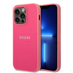 Guess Guess Apple iPhone 14 Pro Max Pu;Saffiano Back Cover Telefoonhoesje - Beschermende Roze Kleur