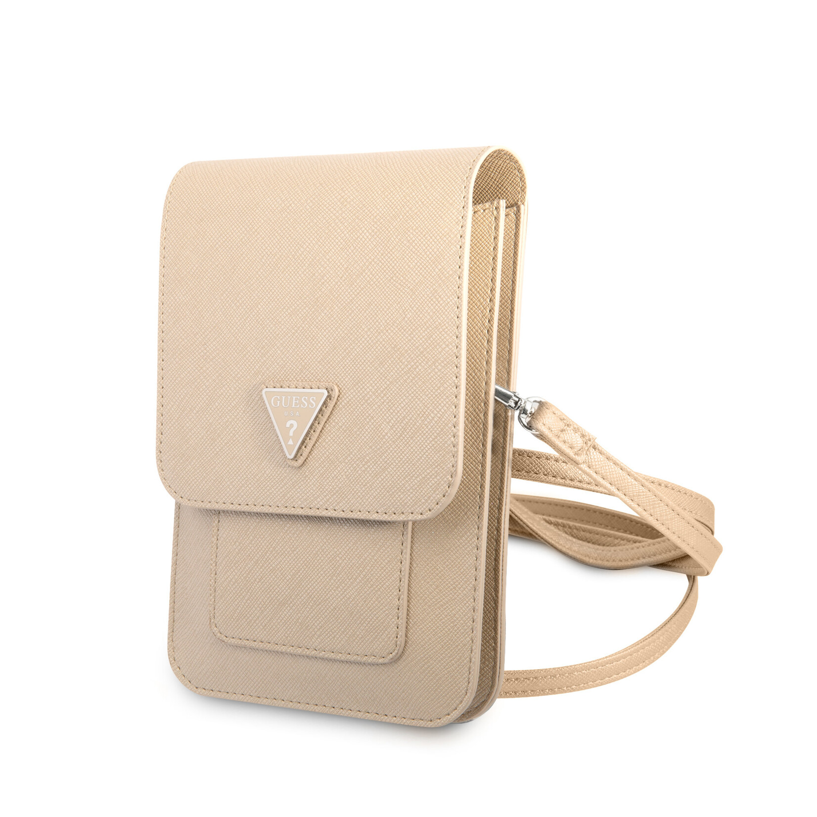 Guess Guess 7 inch Saffiano Wallet bag - Beige - Triangle