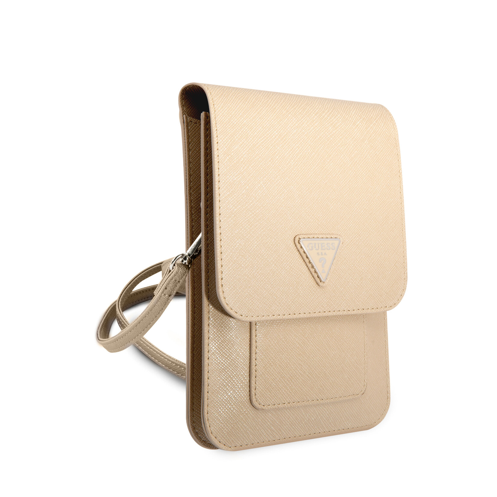 Guess Guess 7 inch Saffiano Wallet bag - Beige - Triangle