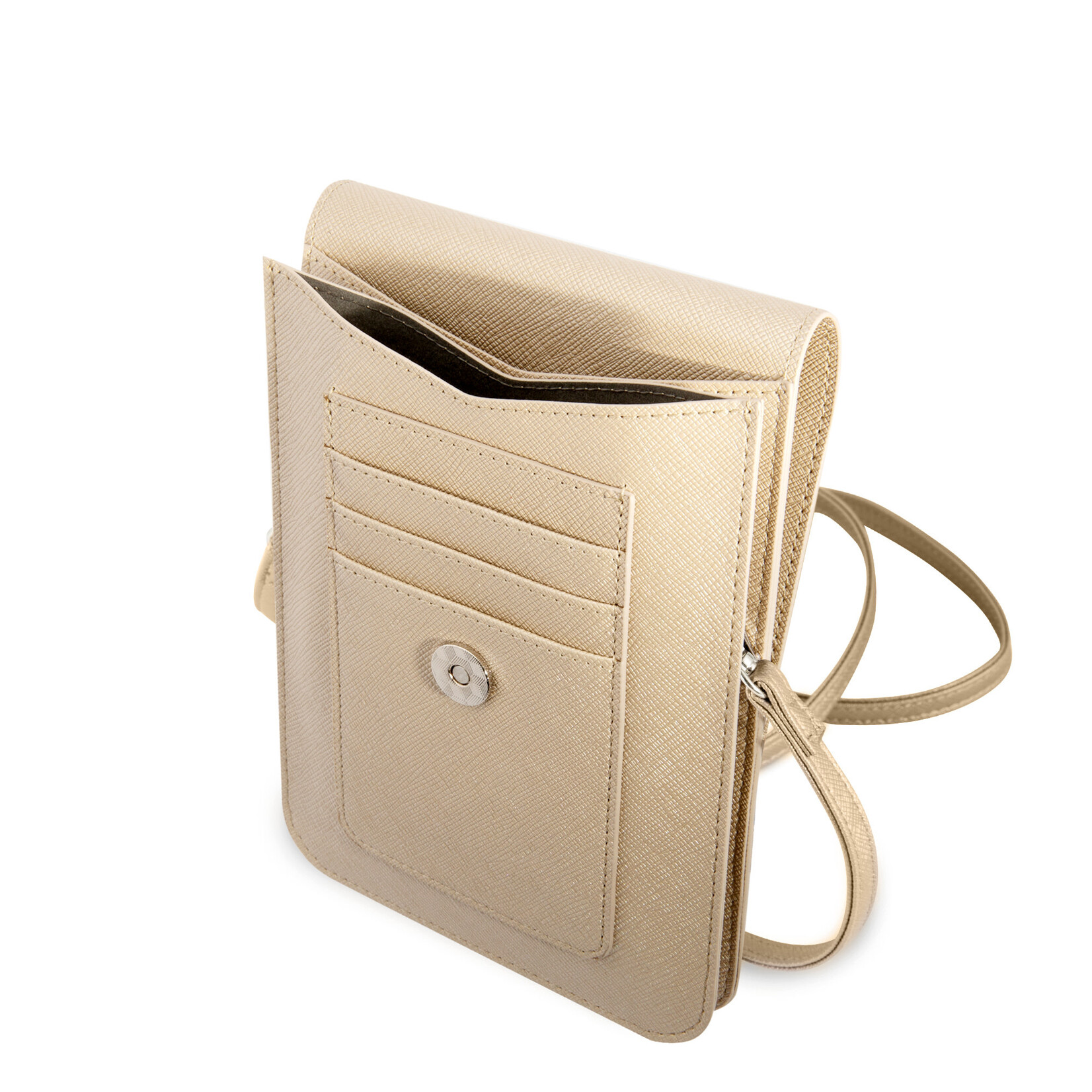Guess Guess 7 inch Saffiano Wallet bag - Beige - Triangle