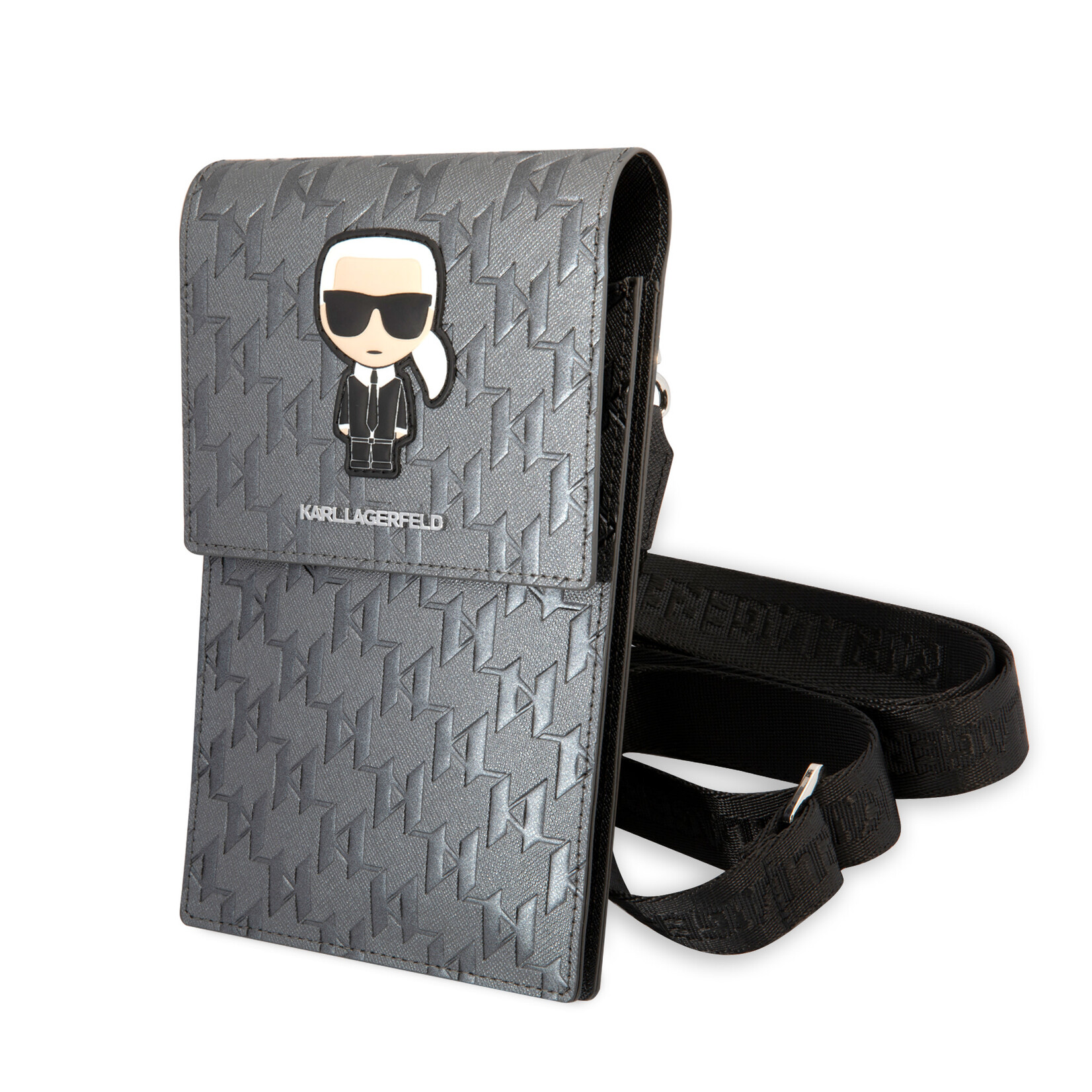 Karl Lagerfeld Karl Lagerfeld Universal phone pouch - Monogram - Zilver