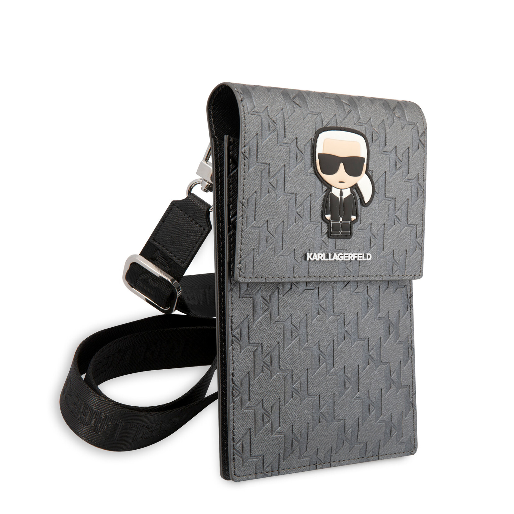 Karl Lagerfeld Karl Lagerfeld Universal phone pouch - Monogram - Zilver