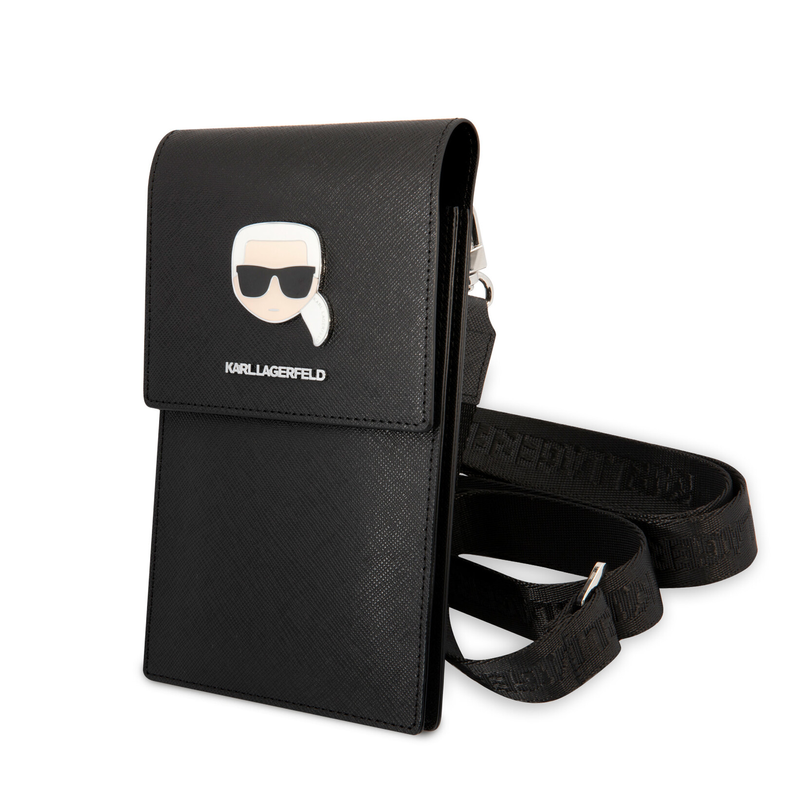 Karl Lagerfeld Karl Lagerfeld Universal phone pouch - Karl's Head - Zwart