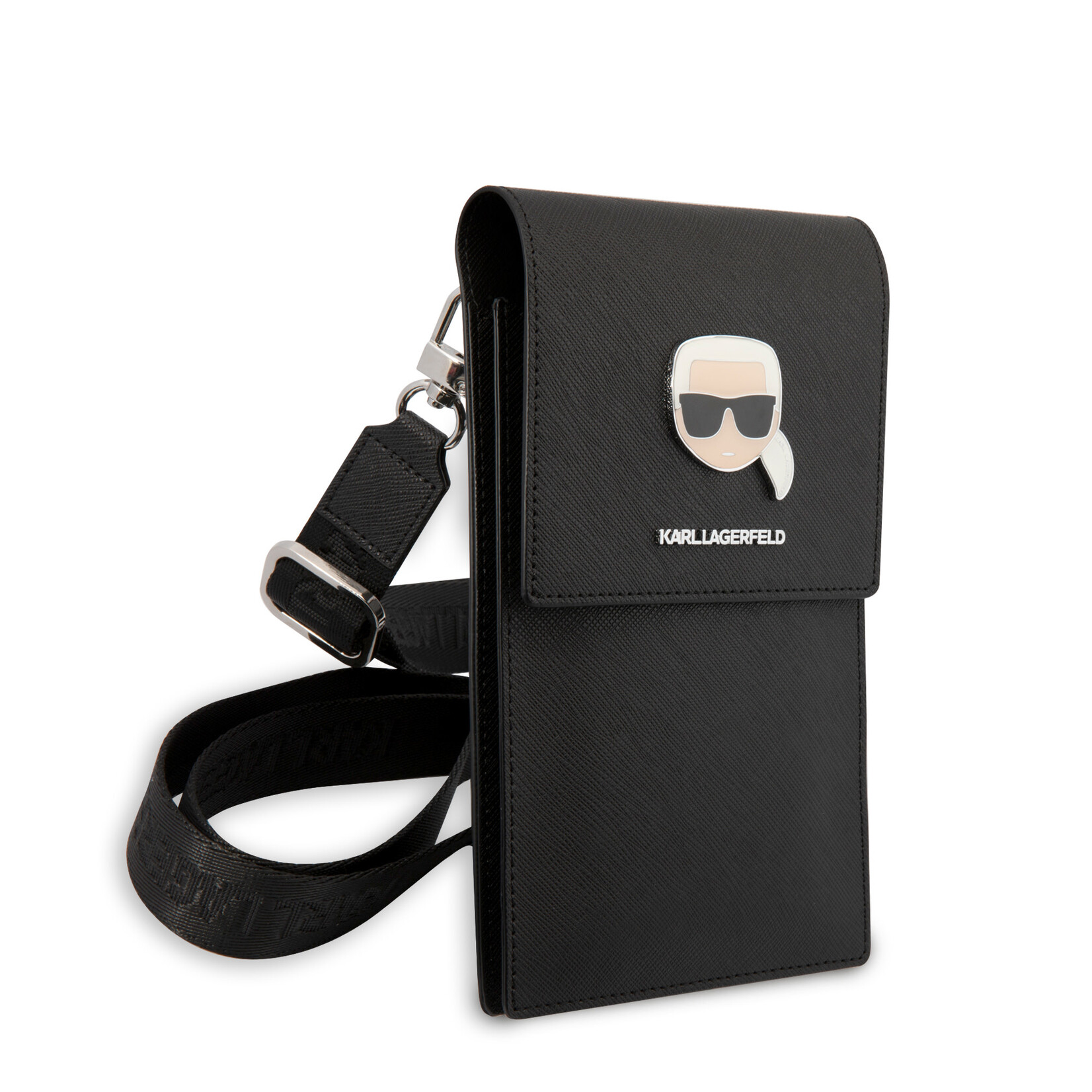 Karl Lagerfeld Karl Lagerfeld Universal phone pouch - Karl's Head - Zwart