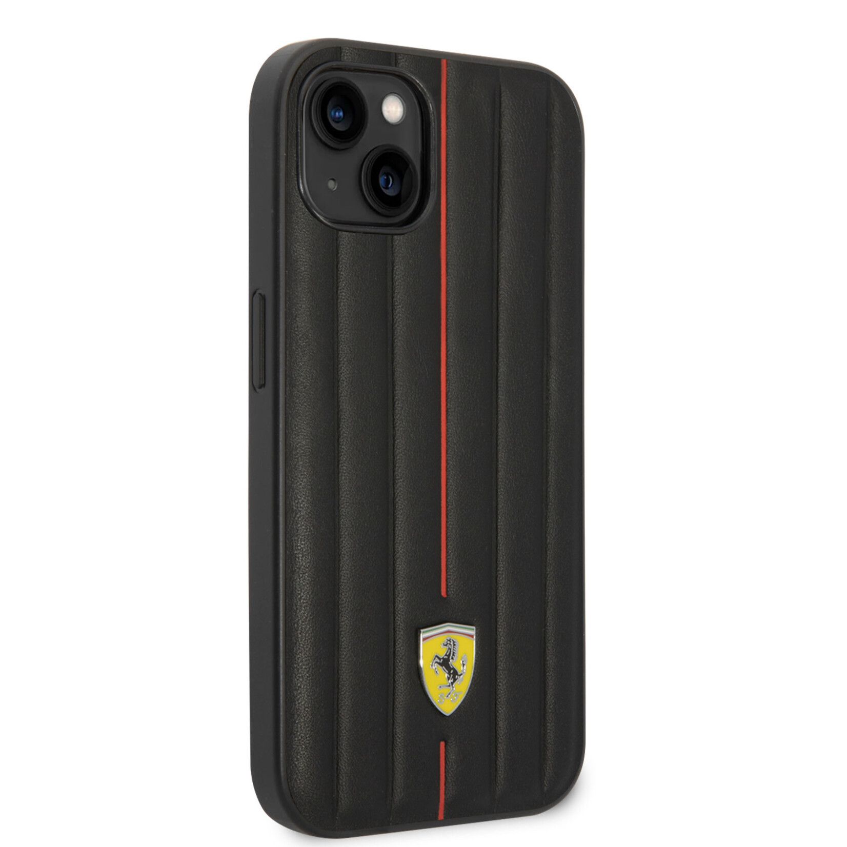 Ferrari Ferrari iPhone 14 Hoesje - Zwart Leer, Bescherm je Telefoon met Back Cover & Premium Bescherming