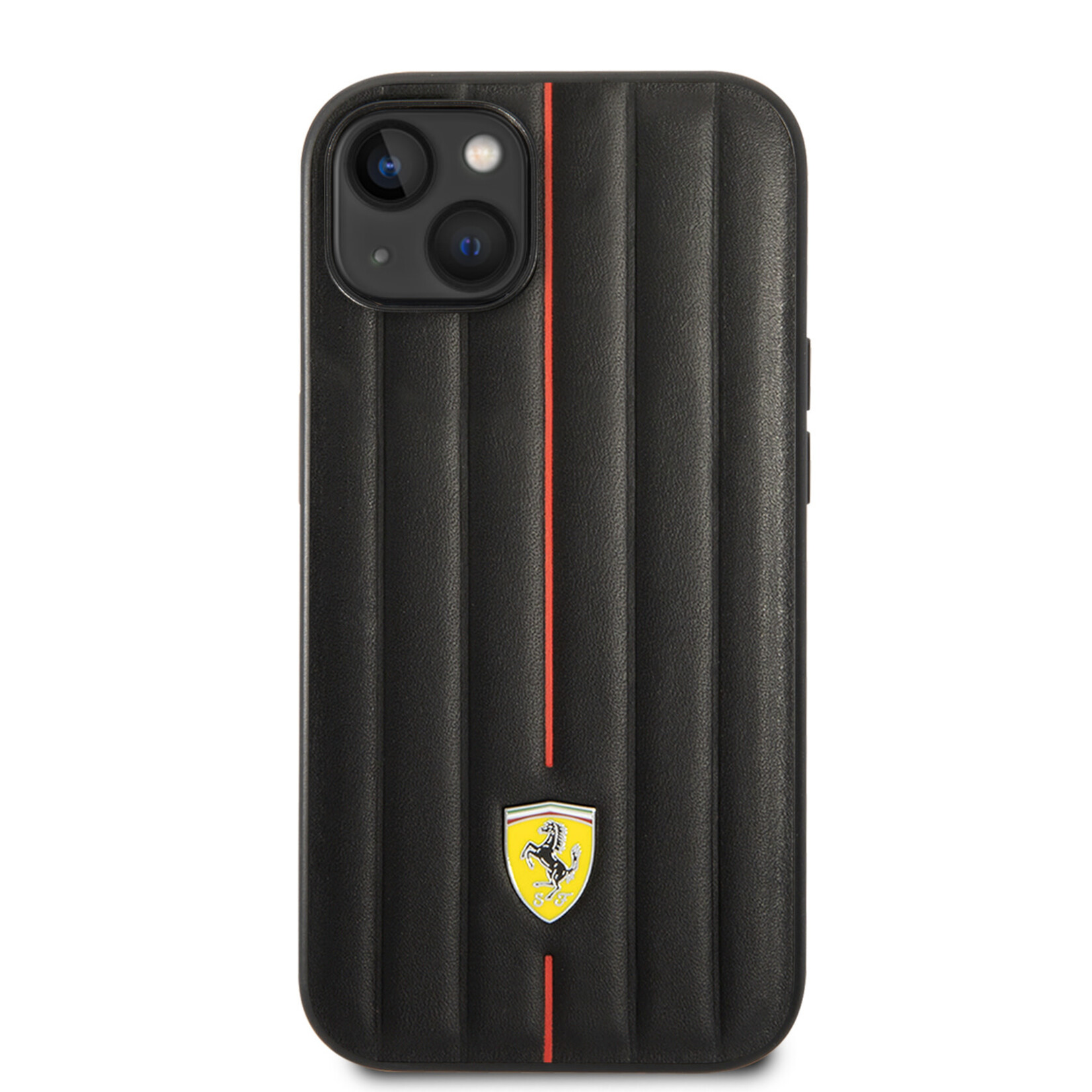 Ferrari Ferrari iPhone 14 Hoesje - Zwart Leer, Bescherm je Telefoon met Back Cover & Premium Bescherming