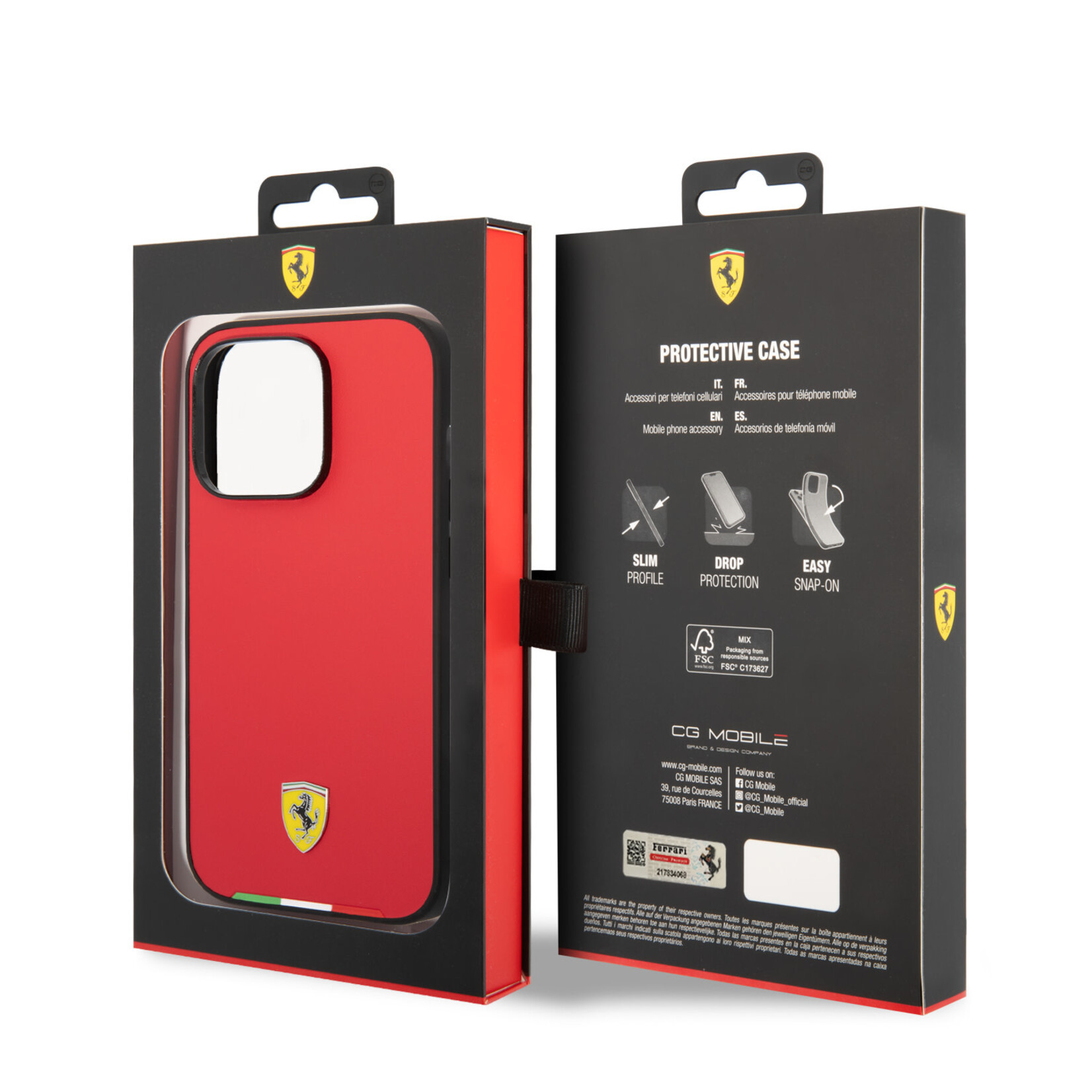 Ferrari Ferrari iPhone 14 Pro Hoesje - Rood PU Cover - Bescherming & Back Cover - Telefoonhoesje voor Apple iPhone 14 Pro