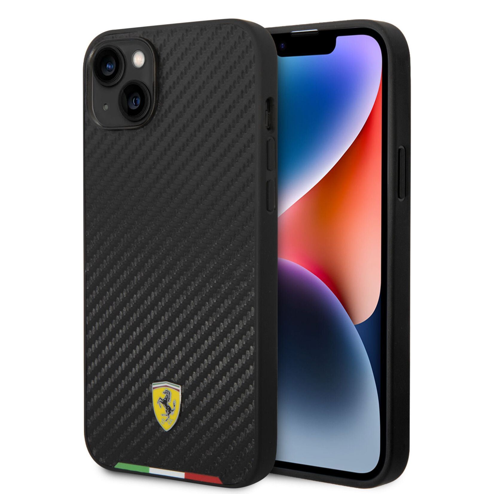 Ferrari Ferrari Telefoonhoesje voor Apple iPhone 14 Plus - PU;Carbon - Zwart - Bescherm uw Telefoon