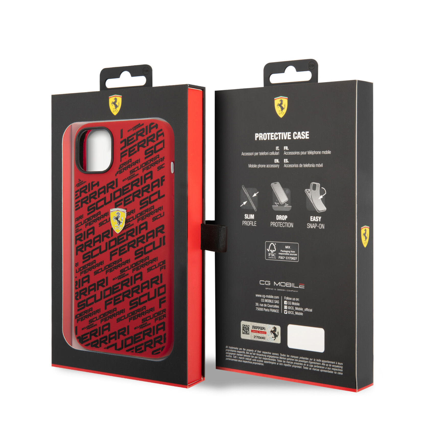 Ferrari Ferrari iPhone 14 Plus Silicone Back Cover Hoesje - Rood - Bescherming en Stijl voor uw Smartphone