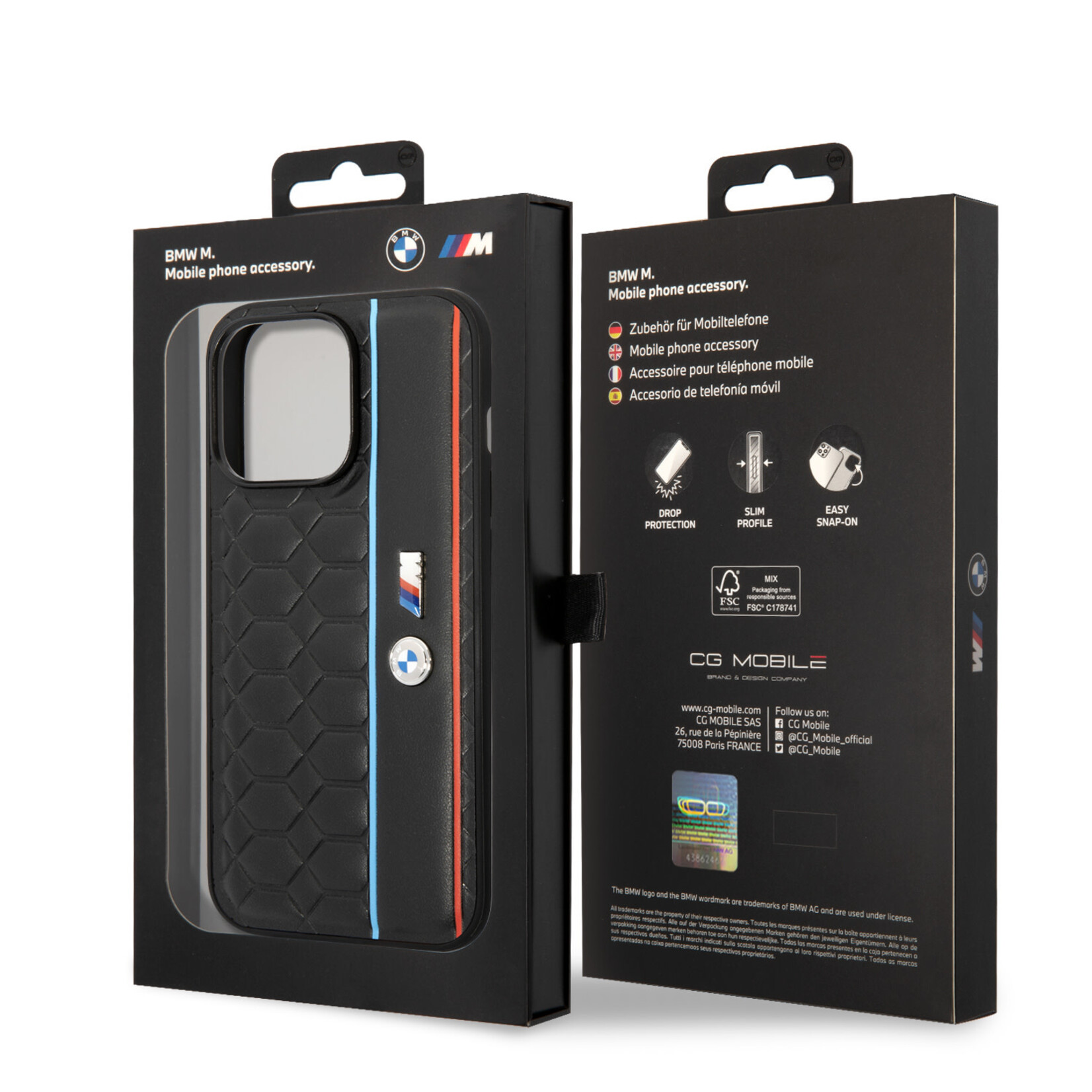 BMW BMW Telefoonhoesje voor Apple iPhone 14 Pro Max - Zwart, PU Back Cover, Beschermt je Telefoon.