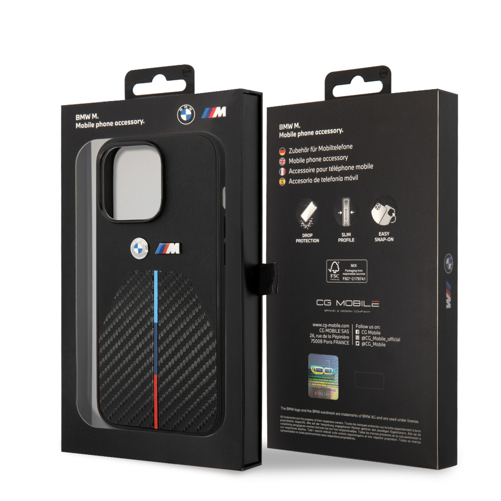 BMW BMW Pu Telefoonhoesje voor Apple iPhone 14 Pro - Bescherm je Telefoon & Kies uit Zwarte Achterkant - Uitstekende Bescherming & Comfort