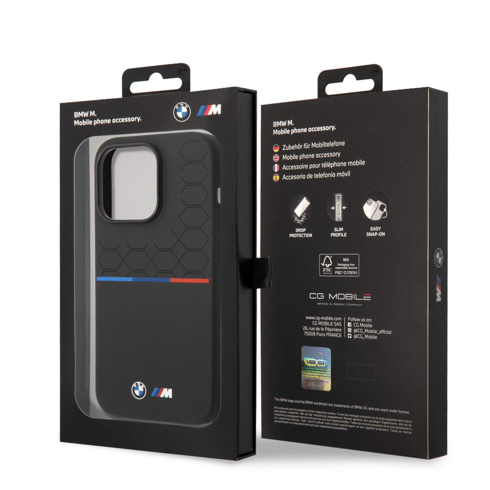 BMW BMW Silicone Back Cover Smartphonehoesje voor Apple iPhone 14 Pro - Bescherm je Telefoon met Zwarte Kleur en Bescherming