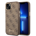 Guess GUESS iPhone 14 Hoesje - Back Cover - Polycarbonaat;PU - Bescherm je Telefoon - Bruin