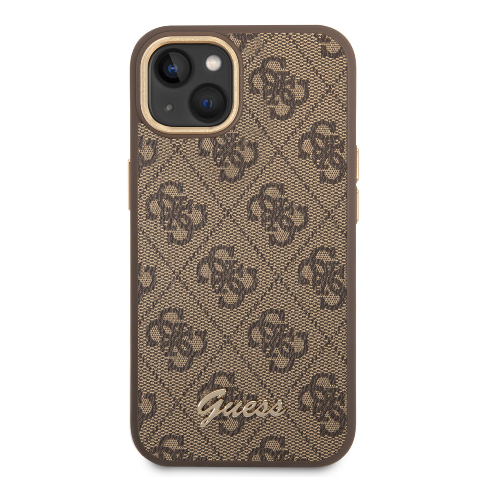 Guess GUESS iPhone 14 Hoesje - Back Cover - Polycarbonaat;PU - Bescherm je Telefoon - Bruin