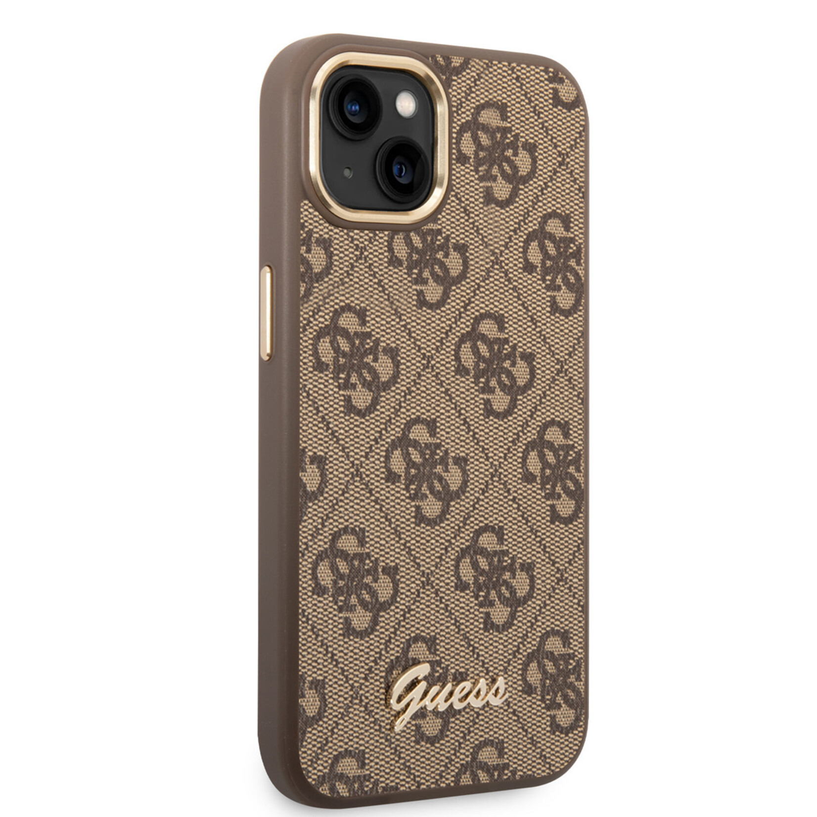 Guess GUESS iPhone 14 Hoesje - Back Cover - Polycarbonaat;PU - Bescherm je Telefoon - Bruin