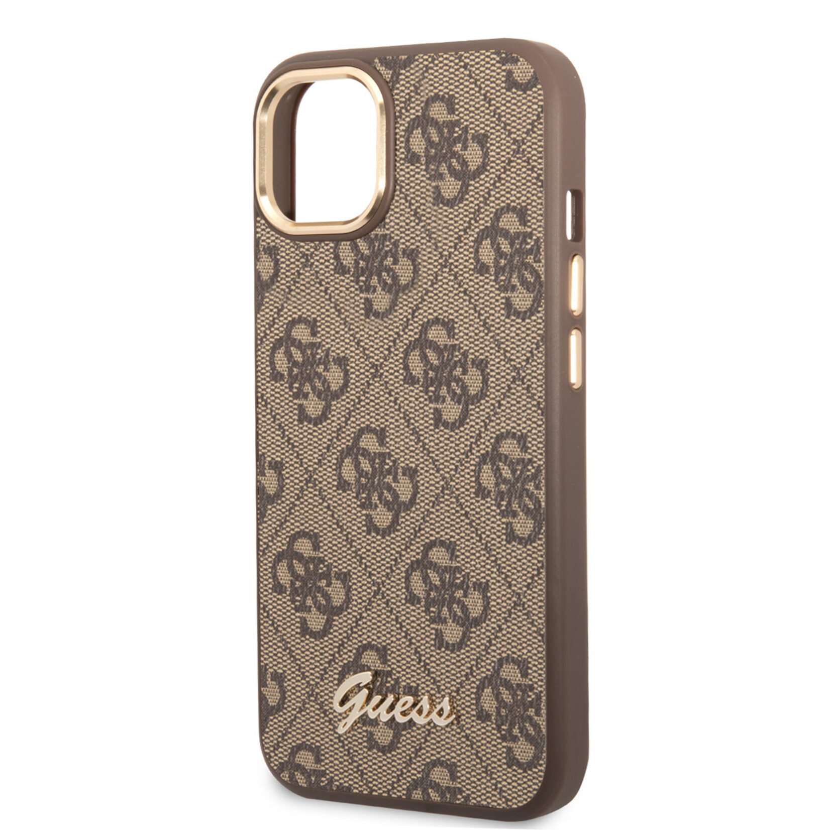 Guess GUESS iPhone 14 Hoesje - Back Cover - Polycarbonaat;PU - Bescherm je Telefoon - Bruin