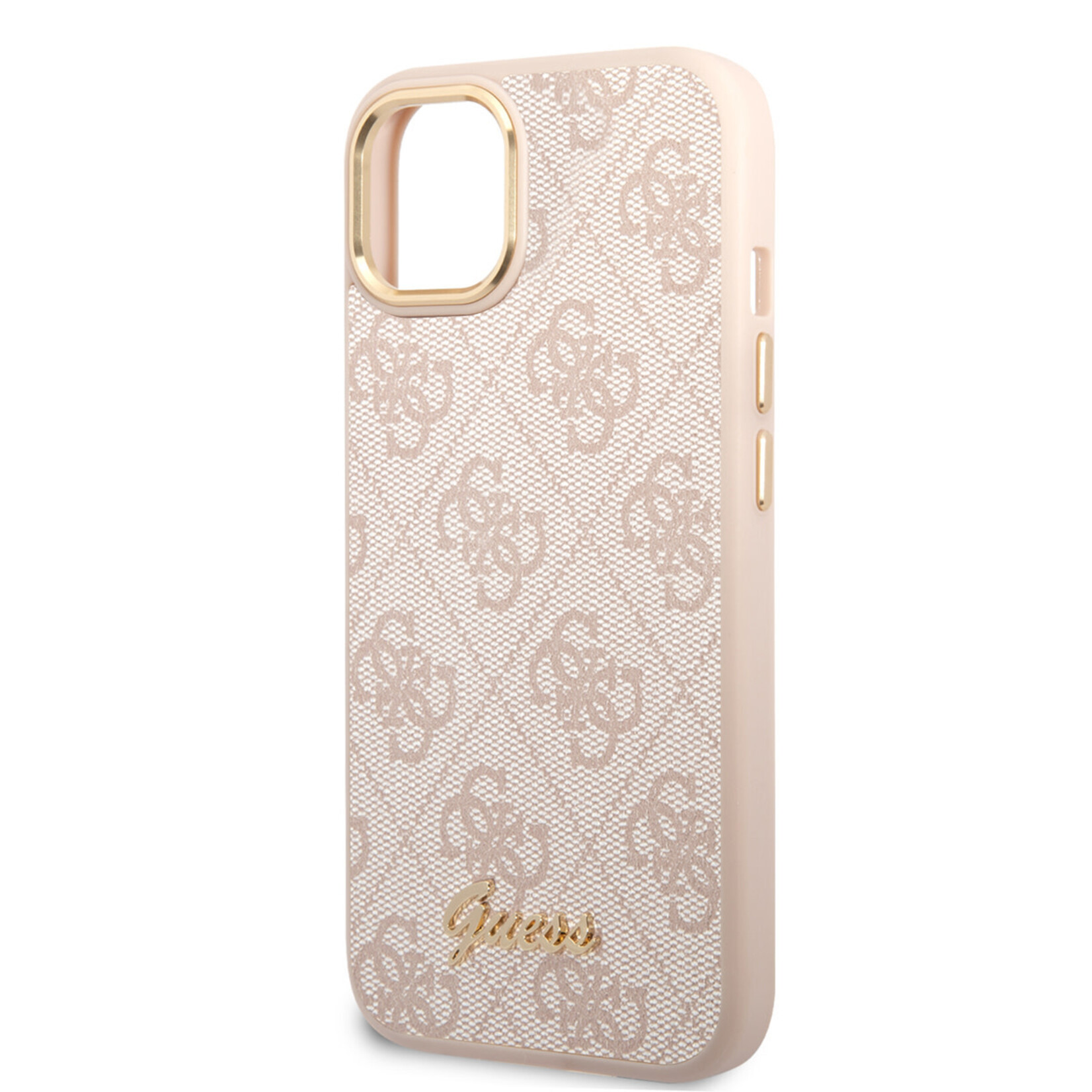 Guess Guess iPhone 14 Plus Hardcase Backcover - 4G - Metal Buttons & Camera - Roze