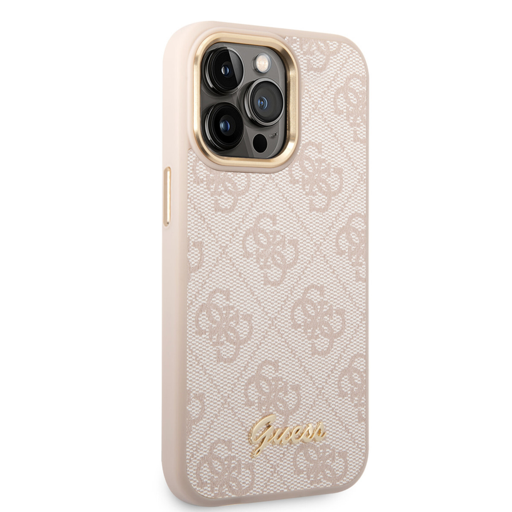 Guess Guess iPhone 14 Pro Back Cover Hoesje - Roze, Polycarbonaat/PU, Beschermend Telefoonhoesje