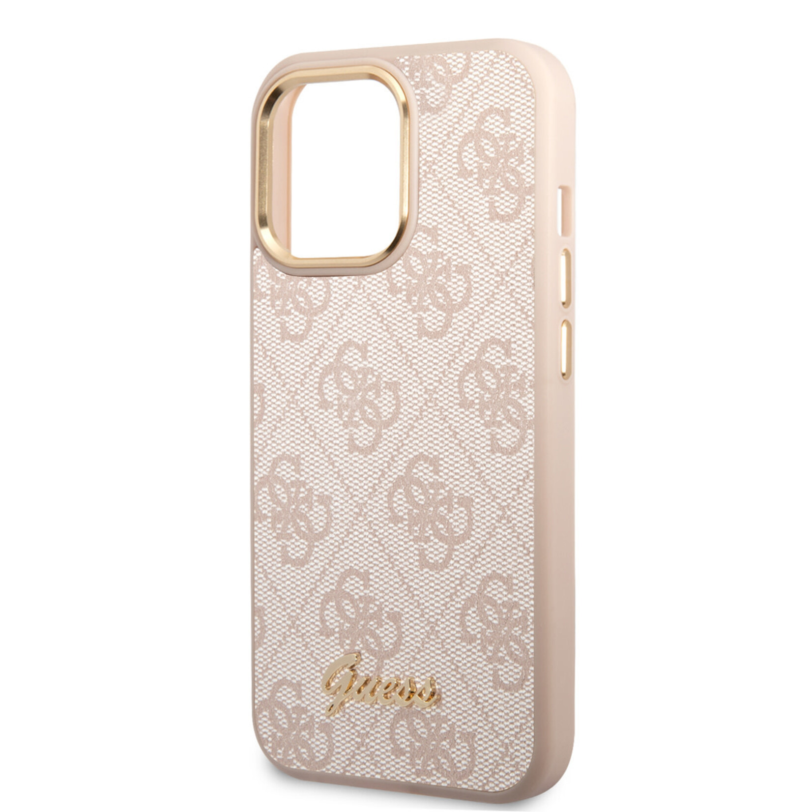 Guess Guess iPhone 14 Pro Back Cover Hoesje - Roze, Polycarbonaat/PU, Beschermend Telefoonhoesje