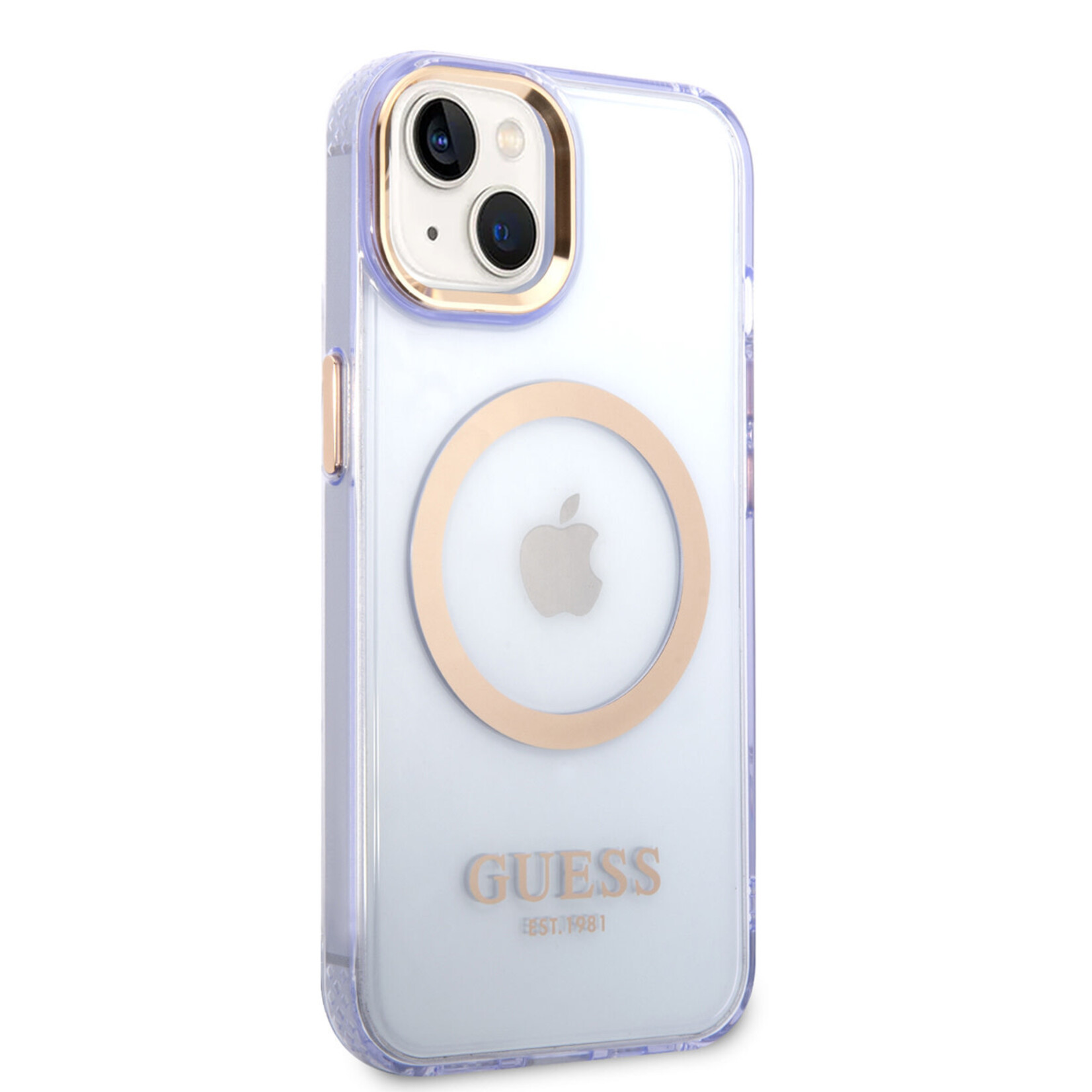 Guess Guess Paars Back Cover Magsafe Telefoonhoesje voor Apple iPhone 14 Plus - TPU Bescherming & Comfort