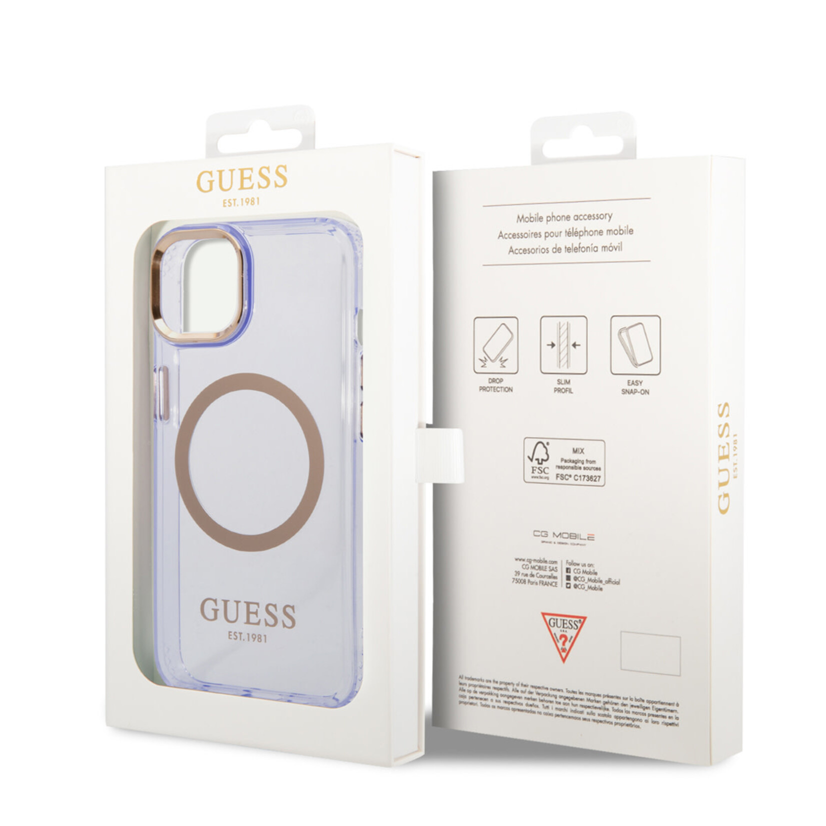 Guess Guess Paars Back Cover Magsafe Telefoonhoesje voor Apple iPhone 14 Plus - TPU Bescherming & Comfort