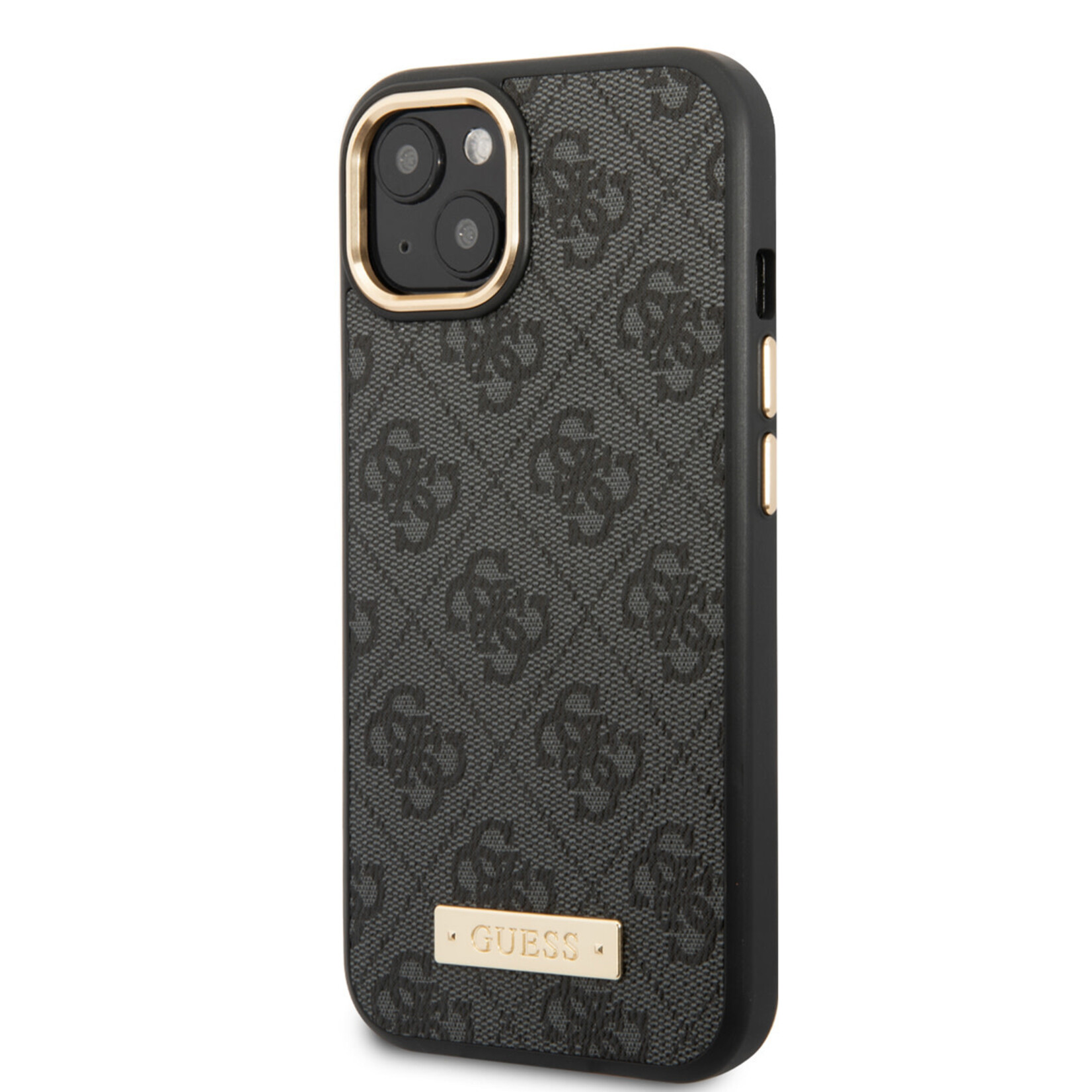 Guess Guess Telefoonhoesje voor Apple iPhone 14 Plus - Grijs PU Back Cover Magsafe met Bescherming