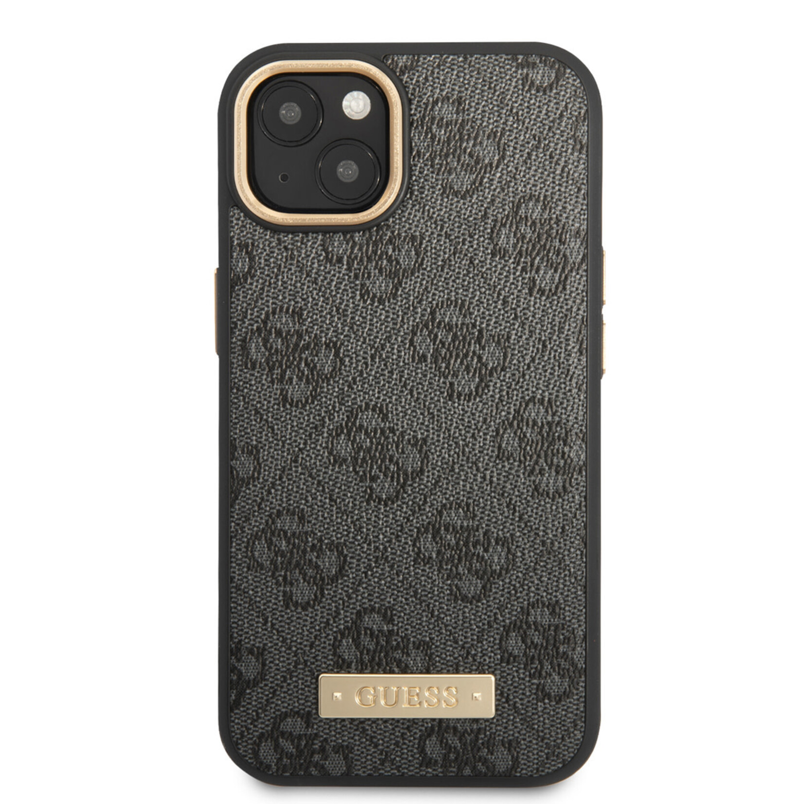 Guess Guess Telefoonhoesje voor Apple iPhone 14 Plus - Grijs PU Back Cover Magsafe met Bescherming