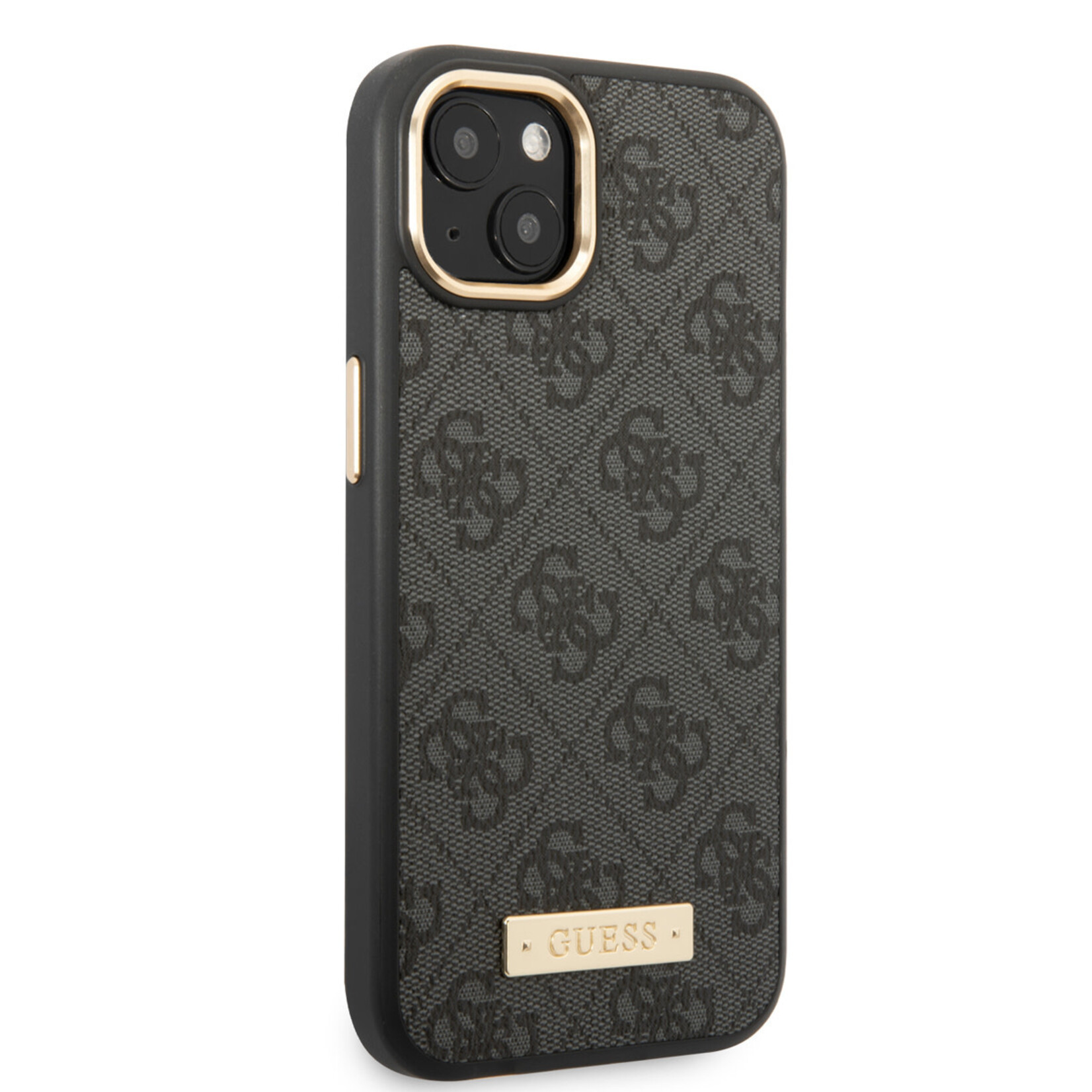 Guess Guess Telefoonhoesje voor Apple iPhone 14 Plus - Grijs PU Back Cover Magsafe met Bescherming