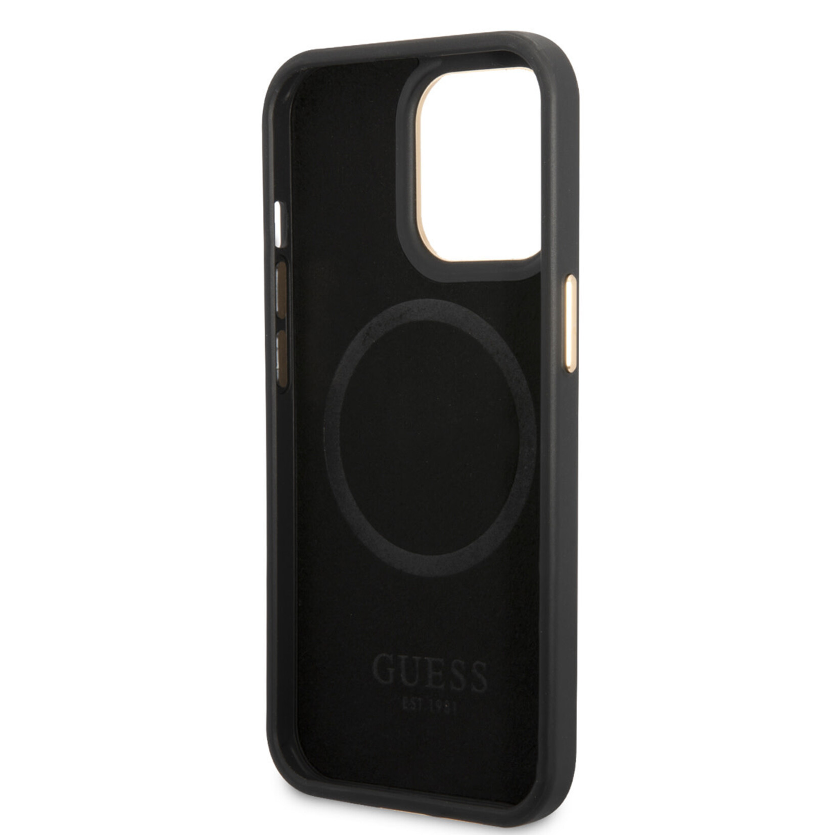 Guess Guess Back Cover Magsafe Telefoonhoesje voor Apple iPhone 14 Pro - Grijs, PU-materiaal, Bescherming van Telefoon