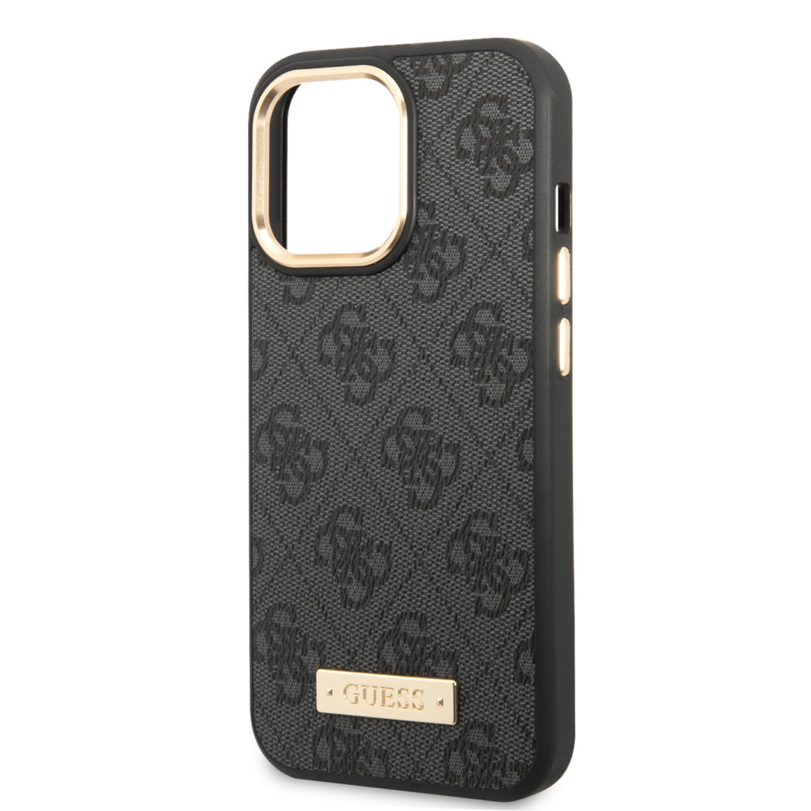 Guess Guess Telefoonhoesje voor Apple iPhone 14 Pro Max - Grijs Back Cover Magsafe - PU-materiaal & Bescherming