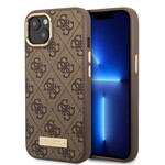 Guess Guess iPhone 14 Hardcase Backcover - 4G - Gold Camera & Buttons - Magsafe Compatible - Bruin
