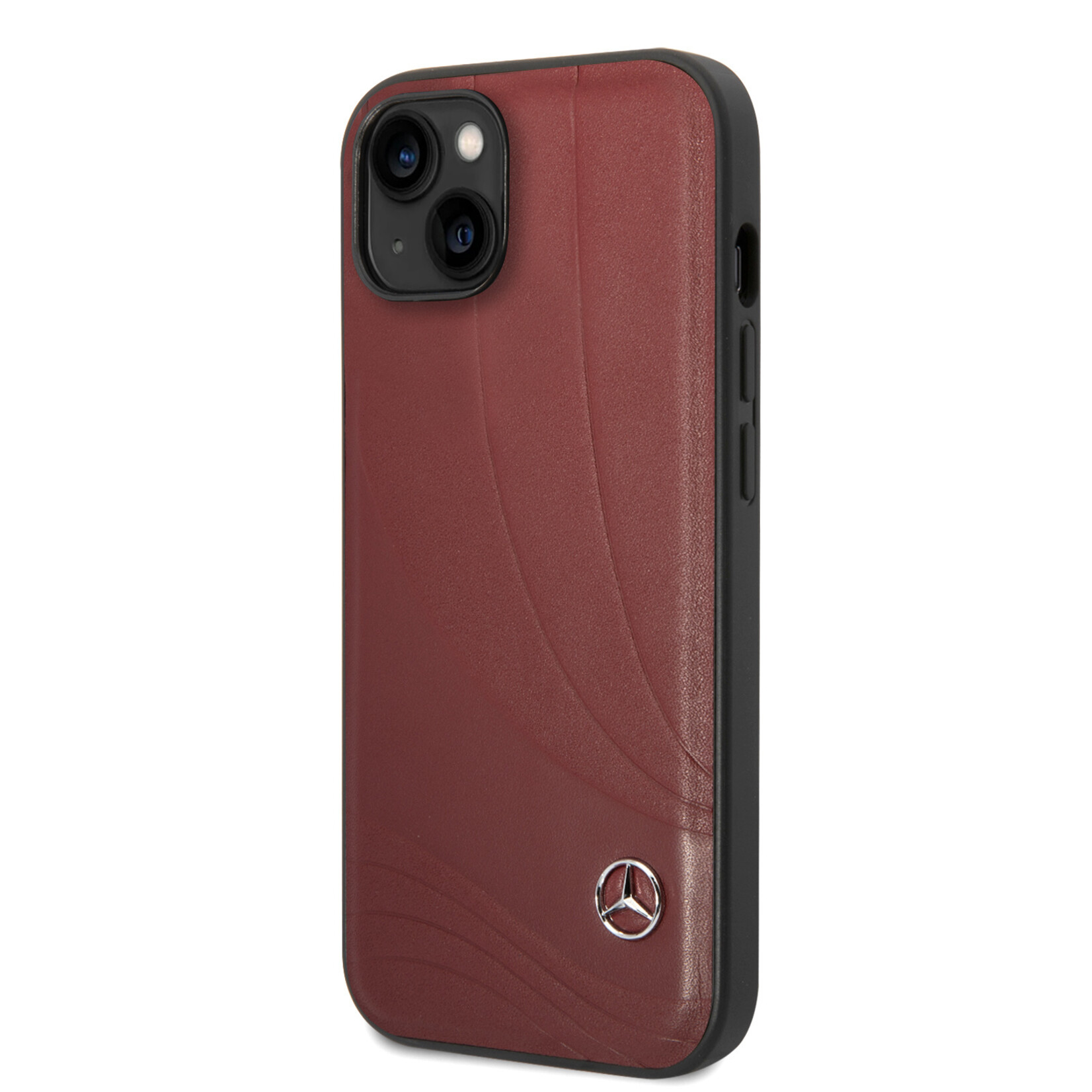 Mercedes-Benz Mercedes-Benz Pu Leer Back Cover Telefoonhoesje voor Apple iPhone 14 Plus - Beschermende Kleur: Rood