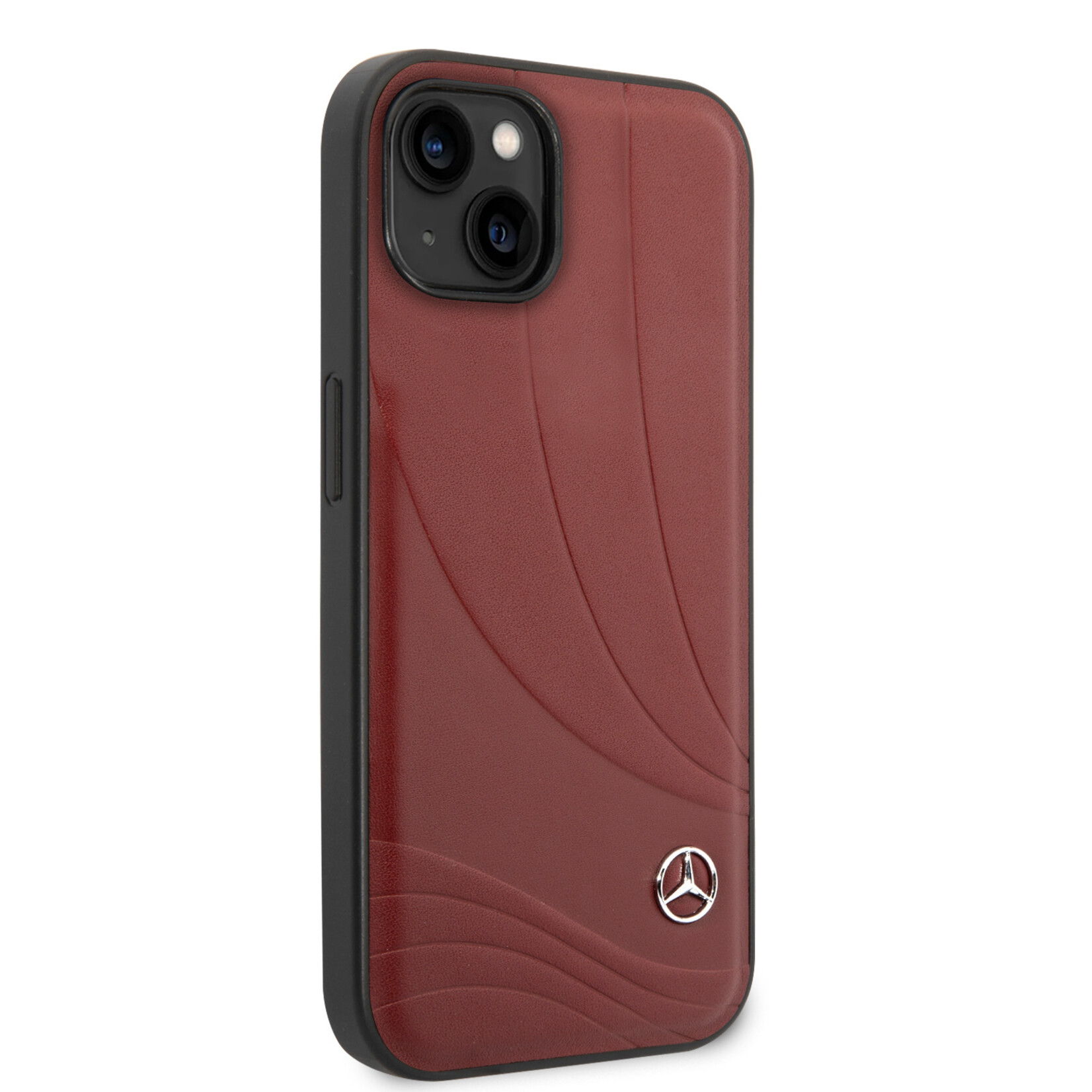 Mercedes-Benz Mercedes-Benz Pu Leer Back Cover Telefoonhoesje voor Apple iPhone 14 Plus - Beschermende Kleur: Rood