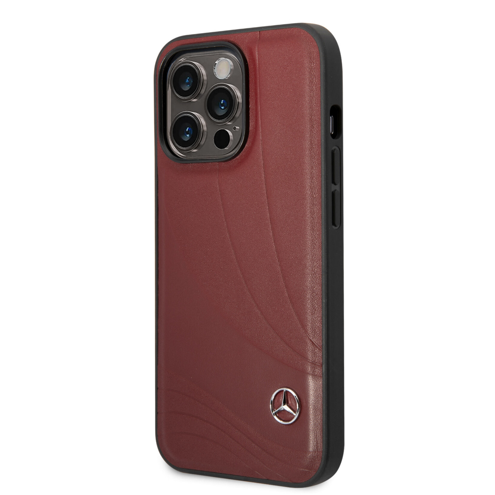 Mercedes-Benz Mercedes-Benz Pu Leer Smartphonehoesje voor Apple iPhone 14 Pro - Beschermende Back Cover in Rood