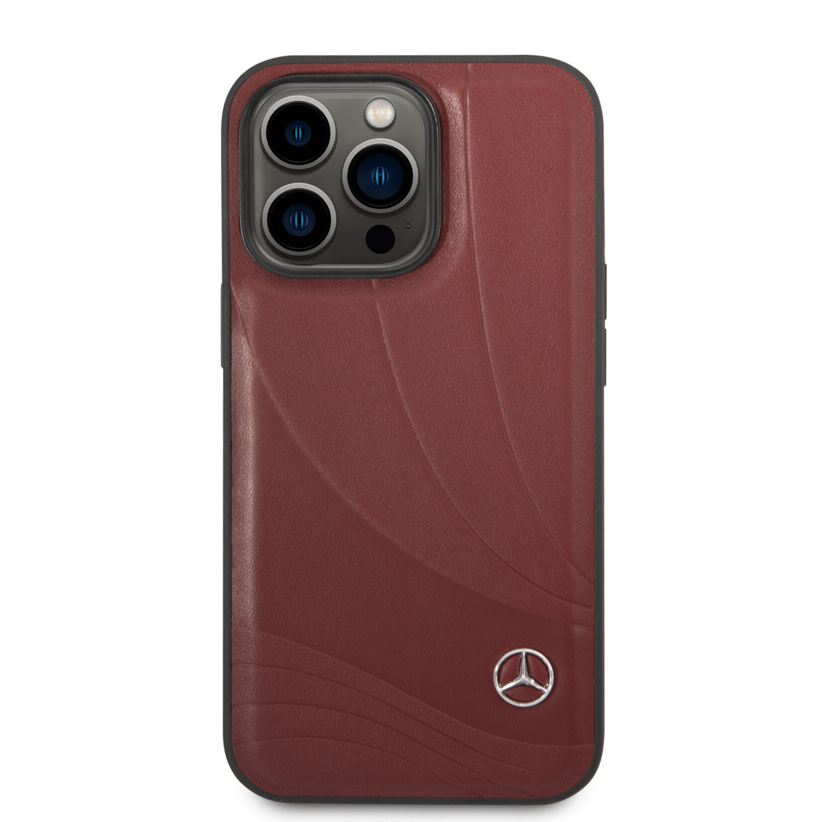 Mercedes-Benz Mercedes-Benz Pu Leer Smartphonehoesje voor Apple iPhone 14 Pro - Beschermende Back Cover in Rood