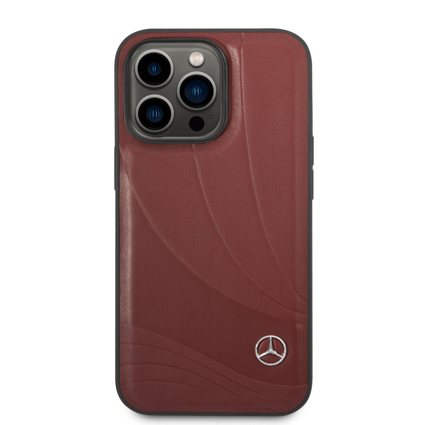 Mercedes-Benz Mercedes-Benz Pu Leer Back Cover Telefoonhoesje voor Apple iPhone 14 Pro Max - Bescherming & Kleur: Rood