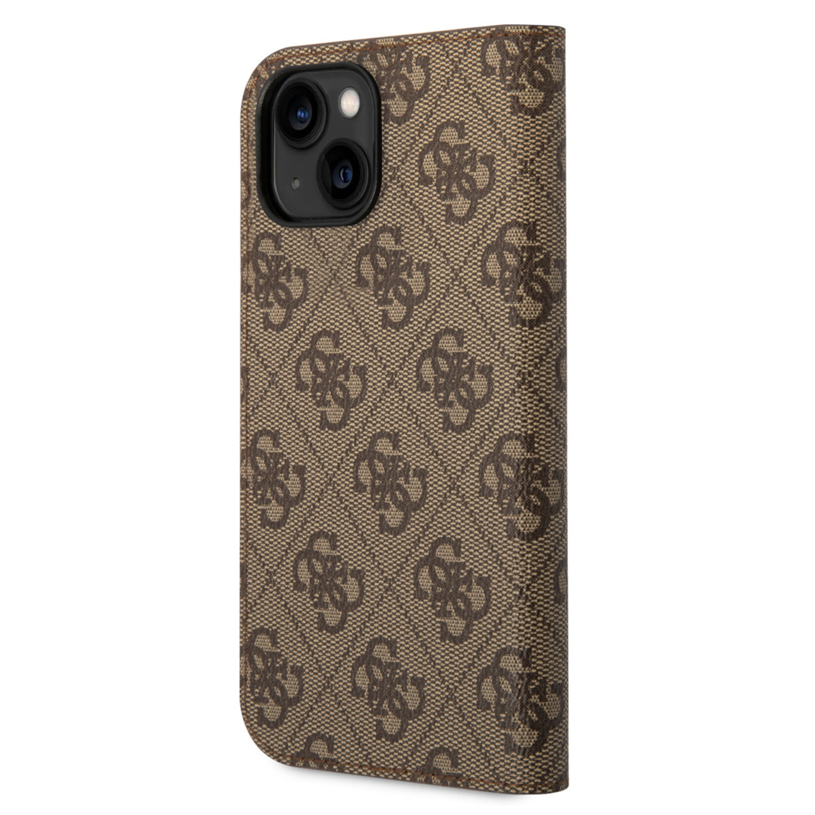 Guess Guess Polycarbonaat;TPU Book Case Telefoonhoesje voor Apple iPhone 14 Plus - Beschermende Bruine Hoes voor Smartphone