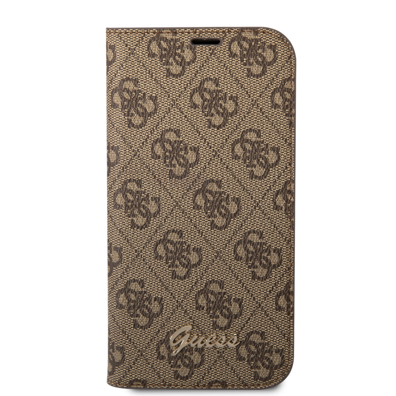 Guess Guess Polycarbonaat;TPU Book Case Telefoonhoesje voor Apple iPhone 14 Plus - Beschermende Bruine Hoes voor Smartphone