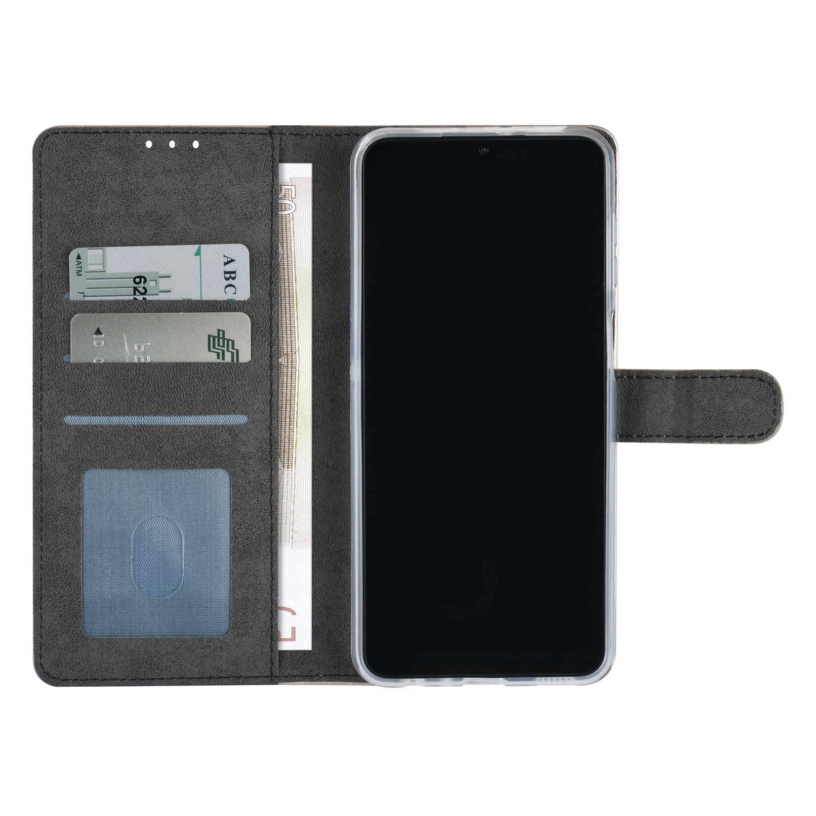 Samsung Galaxy A23 Book Case hoesje - Pasjeshouder voor 3 pasjes - Magneetsluiting - Goud