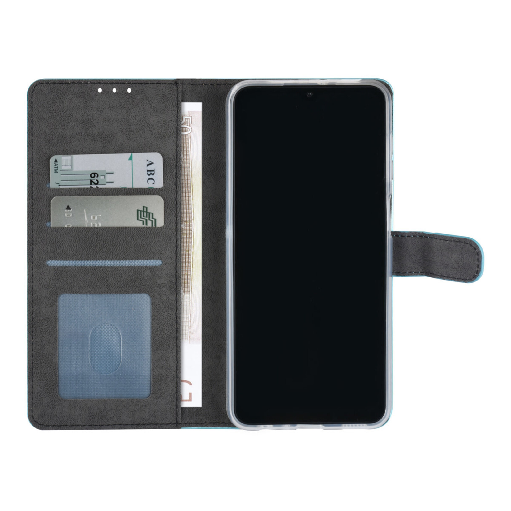 Samsung Galaxy A23 Book Case hoesje - Pasjeshouder voor 3 pasjes - Magneetsluiting - LichtBlauw