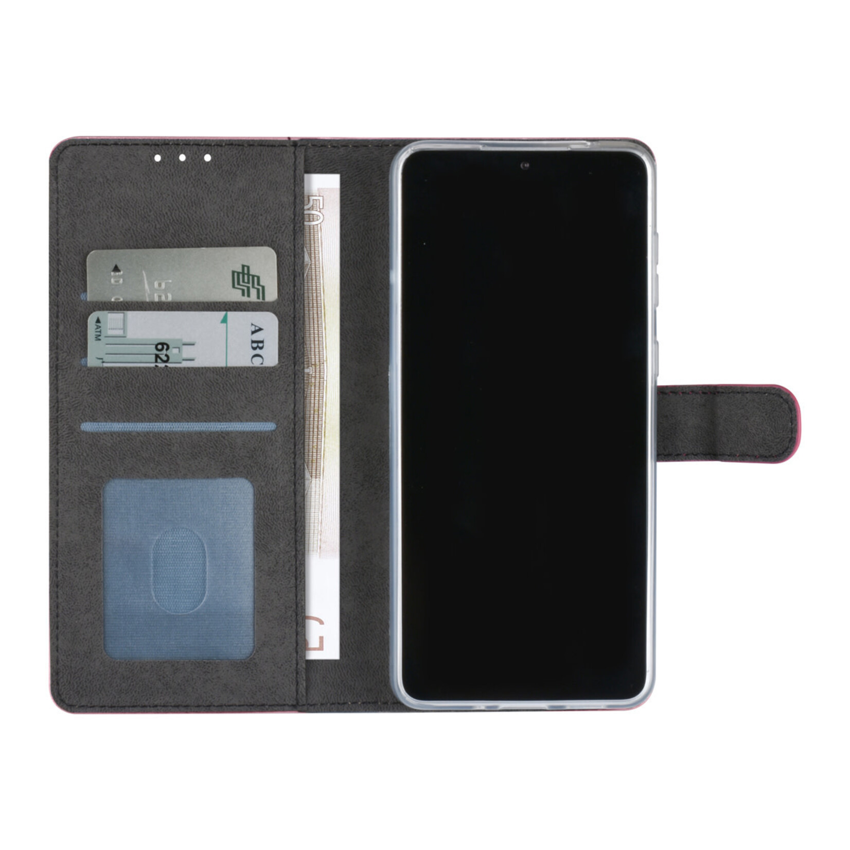 Samsung Galaxy A33 5G Book Case hoesje - Pasjeshouder voor 3 pasjes - Magneetsluiting - Felroze