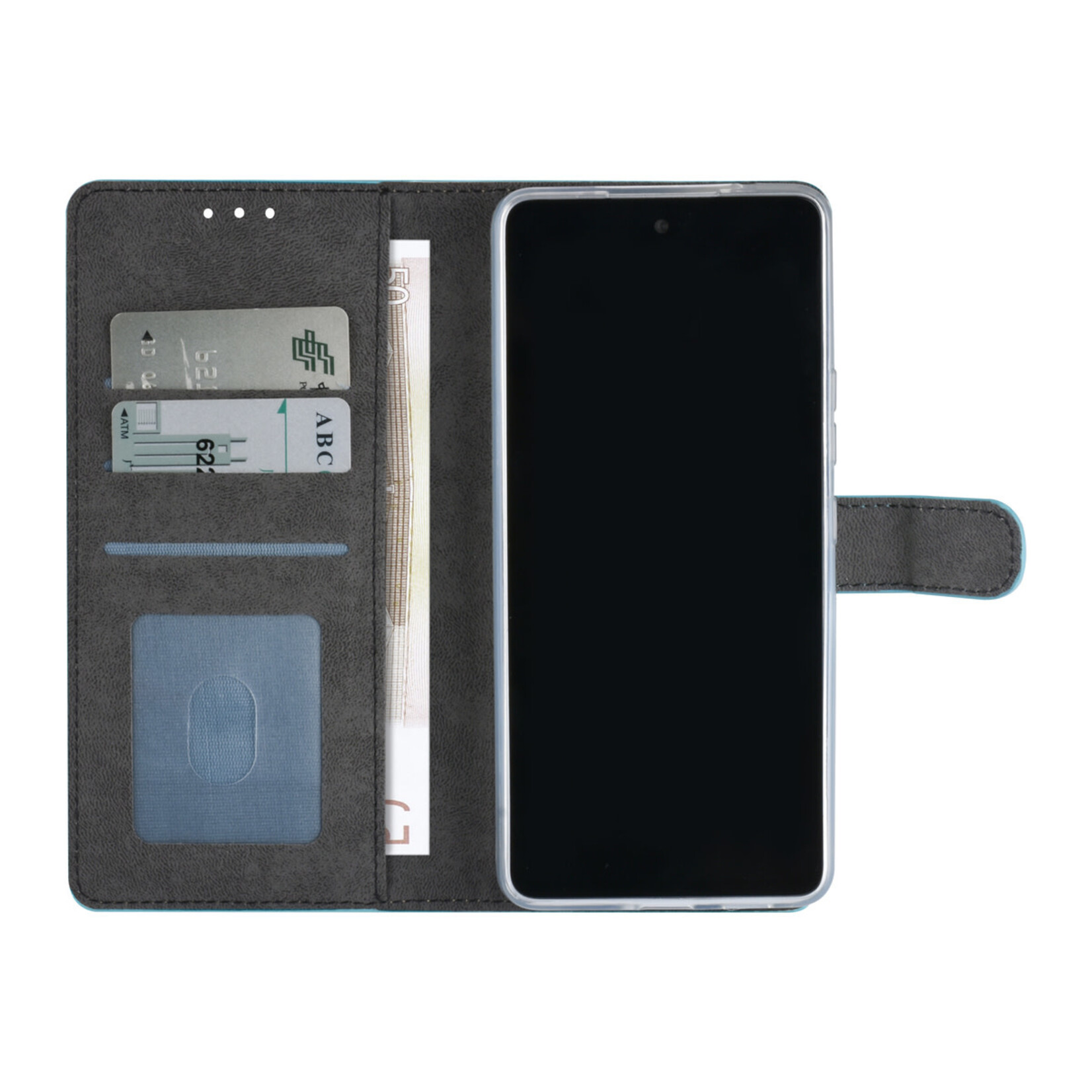 Samsung Galaxy A53 5G Book Case hoesje - Pasjeshouder voor 3 pasjes - Magneetsluiting - LichtBlauw