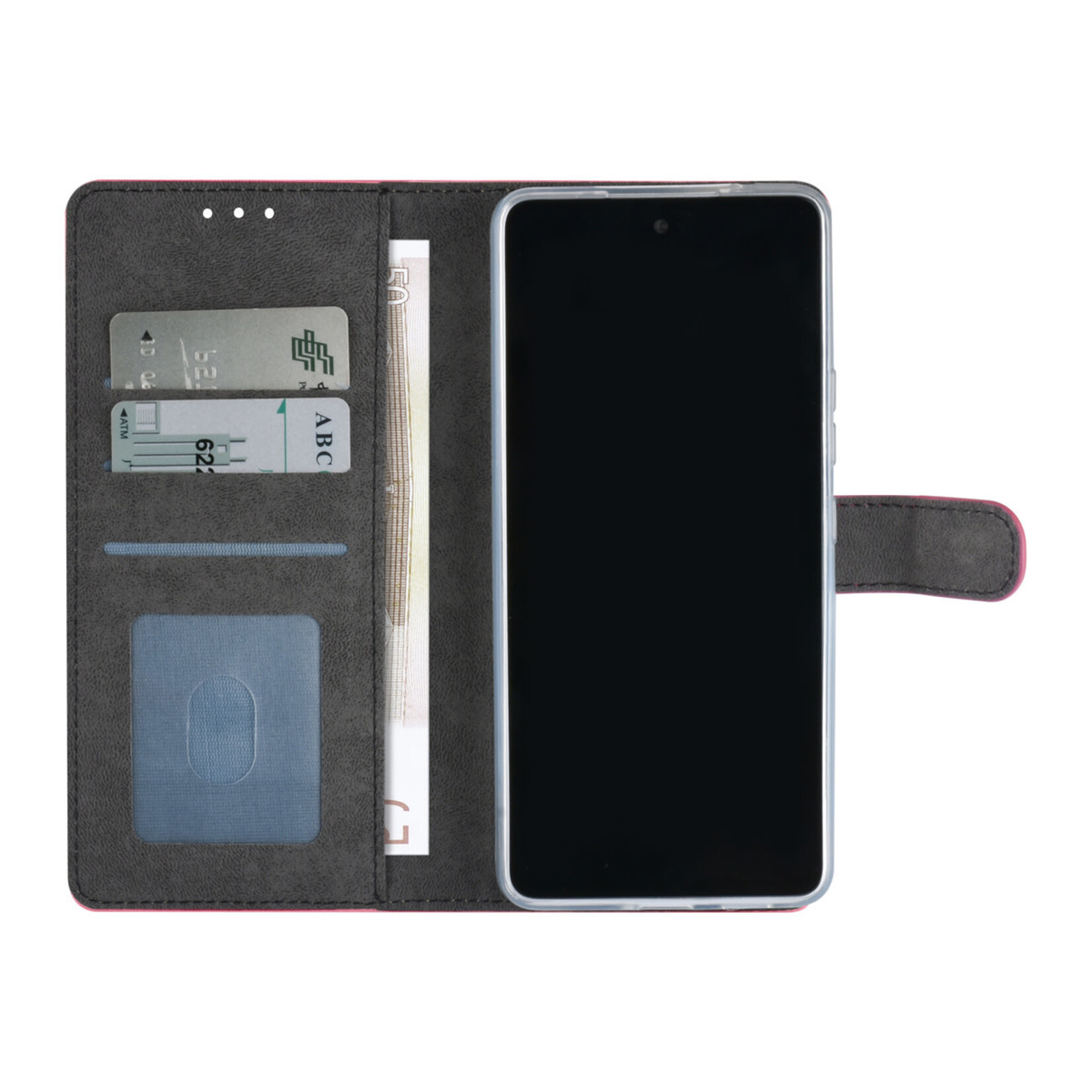 Samsung Galaxy A53 5G Book Case hoesje - Pasjeshouder voor 3 pasjes - Magneetsluiting - Felroze