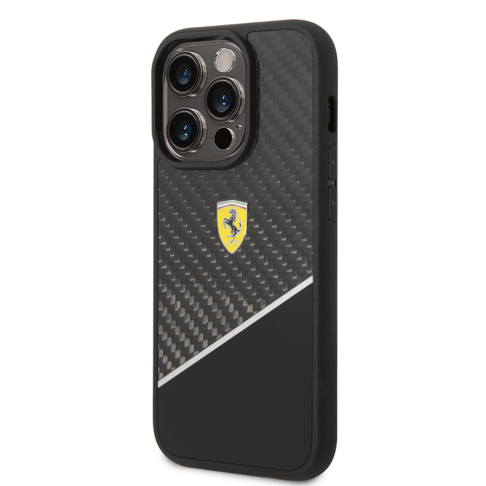 Ferrari Ferrari Apple iPhone 14 Pro Polycarbonaat & TPU Back Cover Hoesje - Bescherm je Telefoon - Zwart