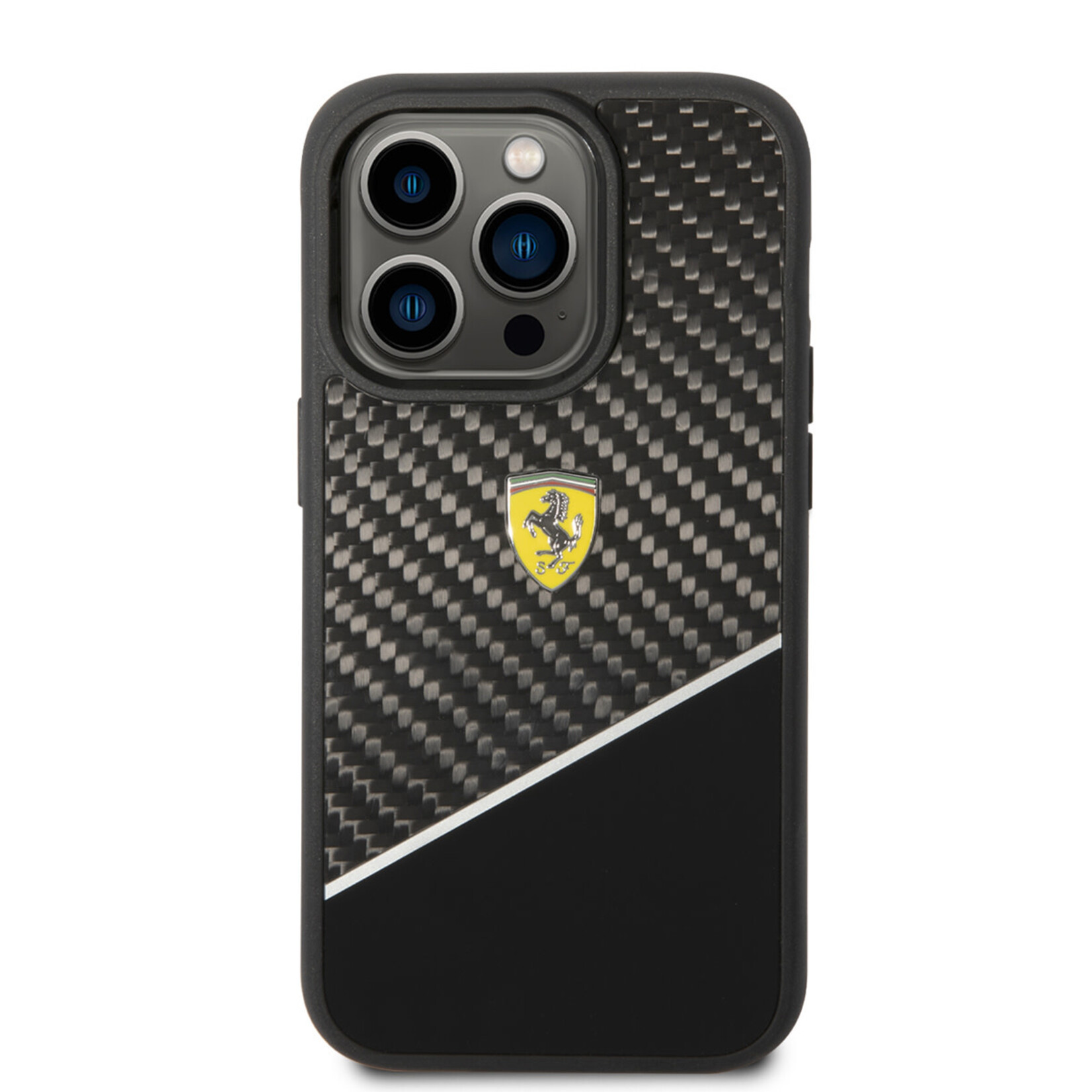 Ferrari Ferrari Apple iPhone 14 Pro Polycarbonaat & TPU Back Cover Hoesje - Bescherm je Telefoon - Zwart