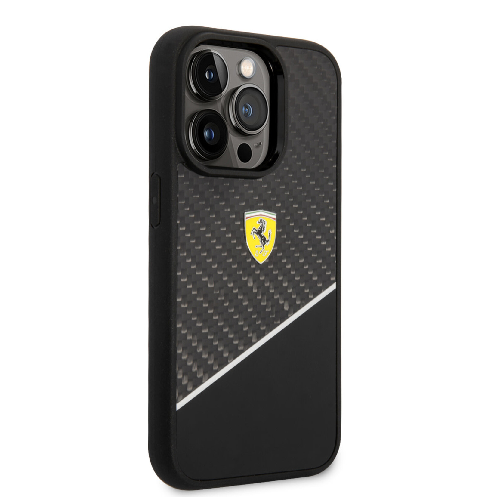 Ferrari Ferrari Apple iPhone 14 Pro Polycarbonaat & TPU Back Cover Hoesje - Bescherm je Telefoon - Zwart